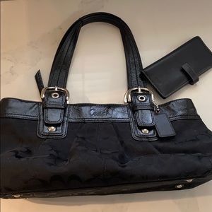 Coach bag and wallet NWOT Black logo